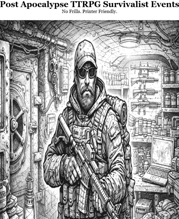 Screenshot 2 for Post Apocalypse TTRPG Survivalist Events