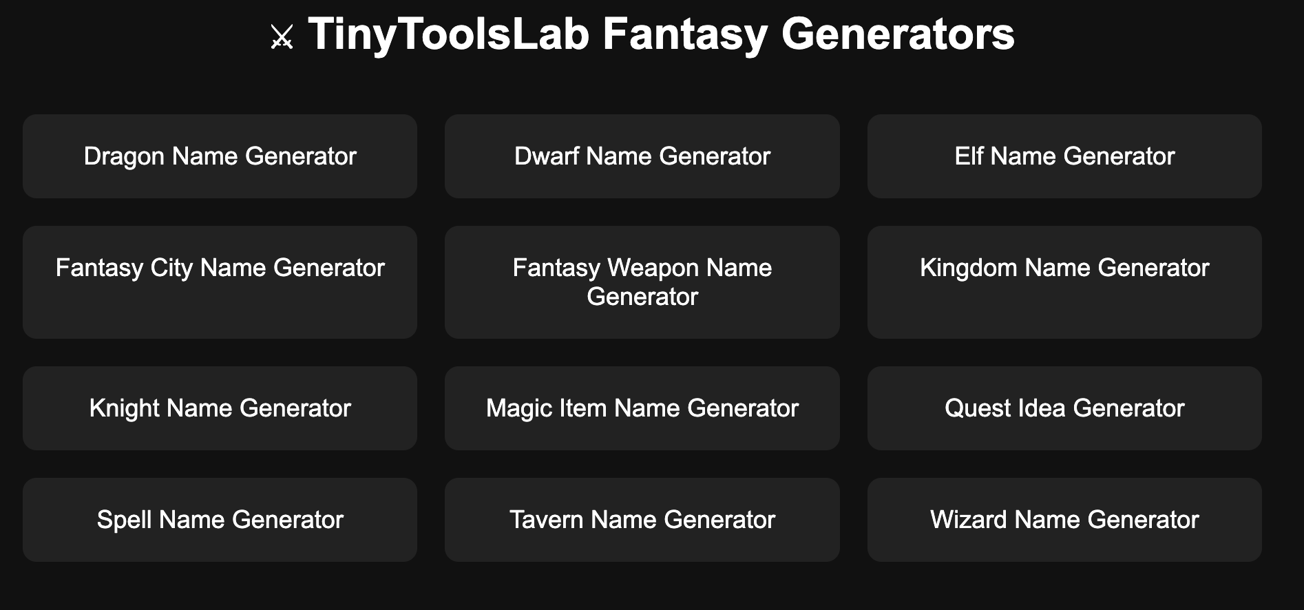 TinyToolsLab — Sci-Fi & Fantasy Generator Bundle (22 Tools) by wilko ...