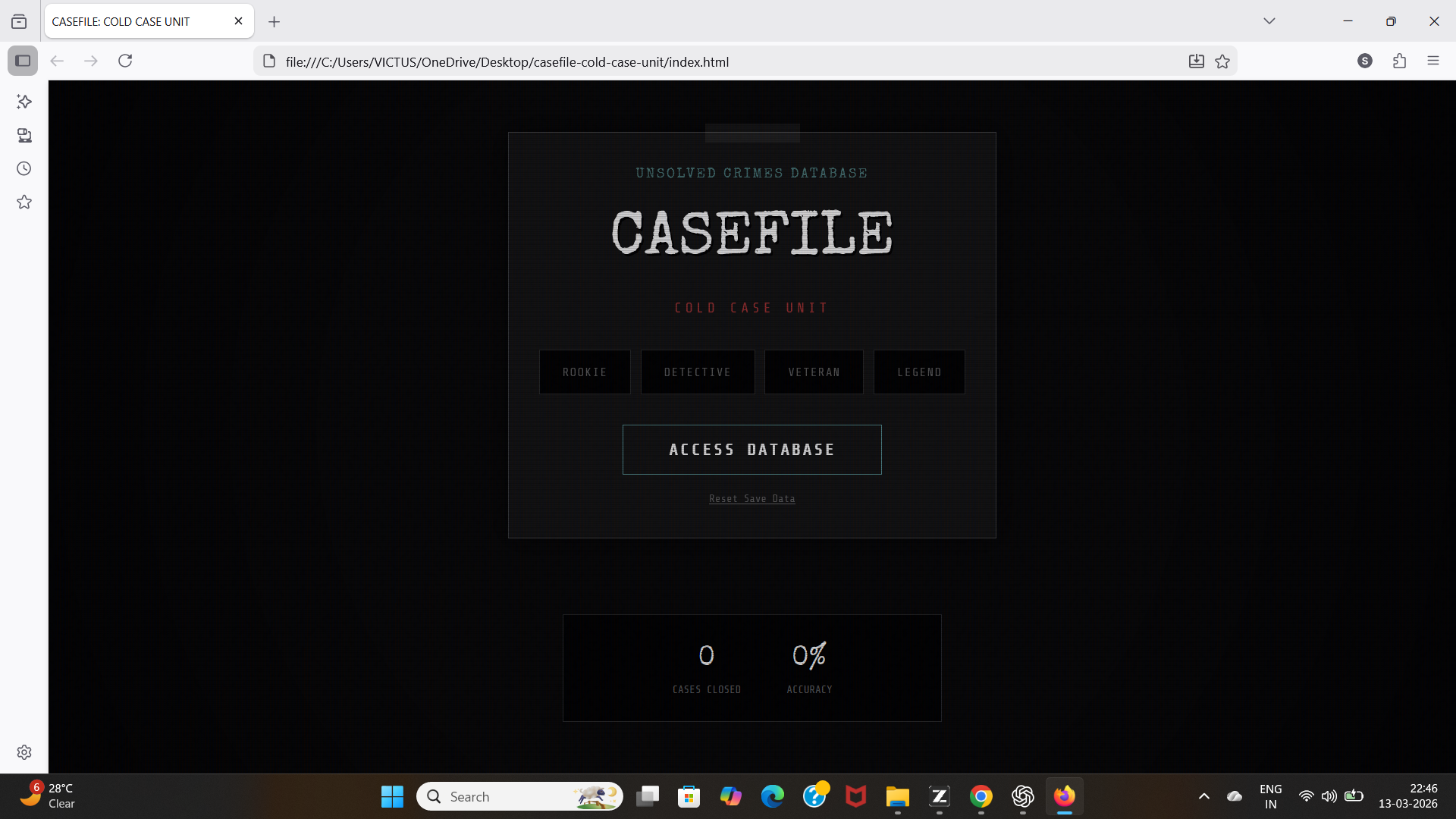CASEFILE: Cold Case Unit by sobhawebgames