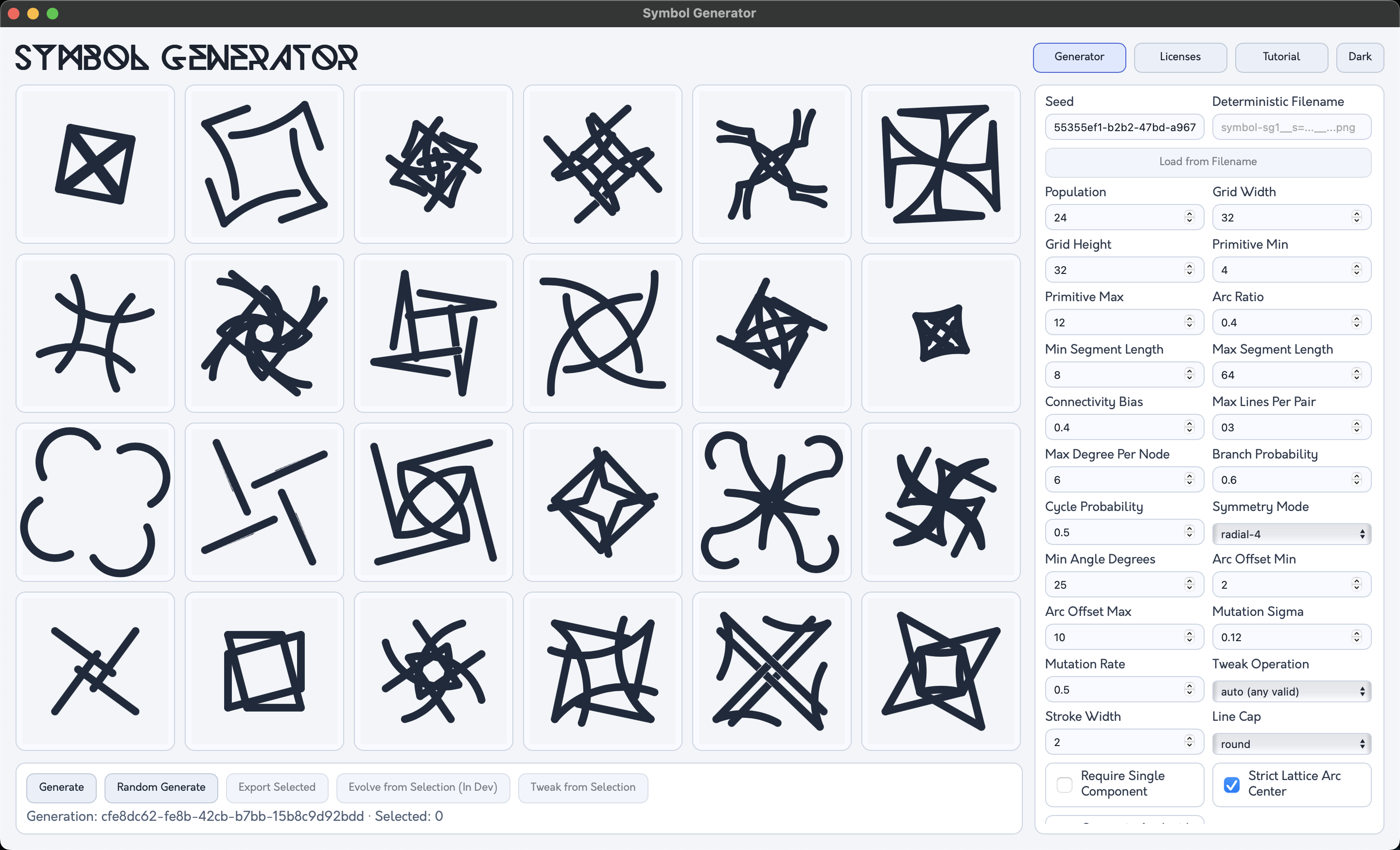 Procedural Symbol Generator by Khaki Khameleon