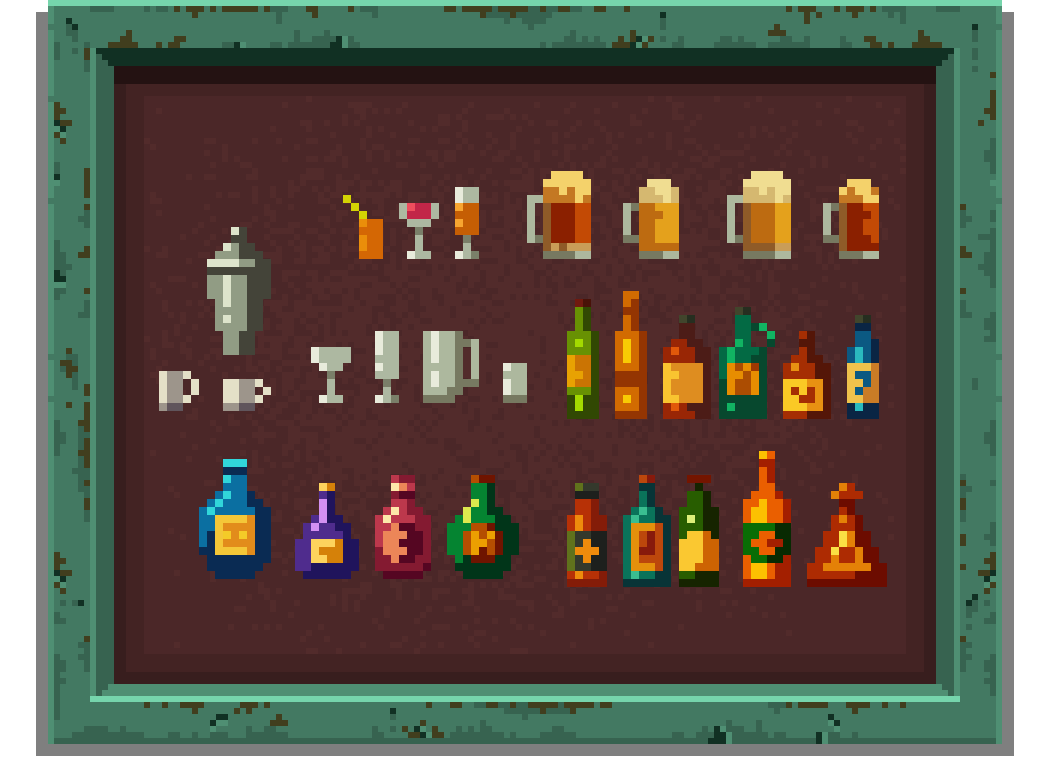 FREE Pixel Art Bar and Cafe Items Pack by karsiori
