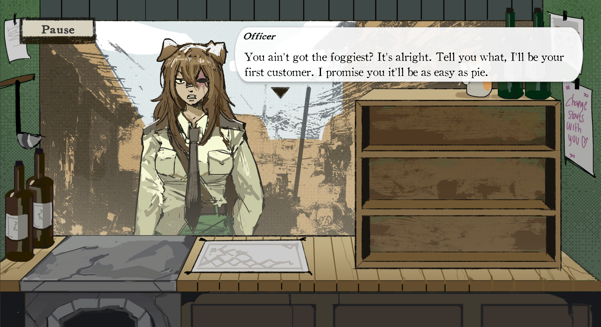 Screenshot 2 for To Live and To Serve: A Visual Novel About Finding Forgiveness.