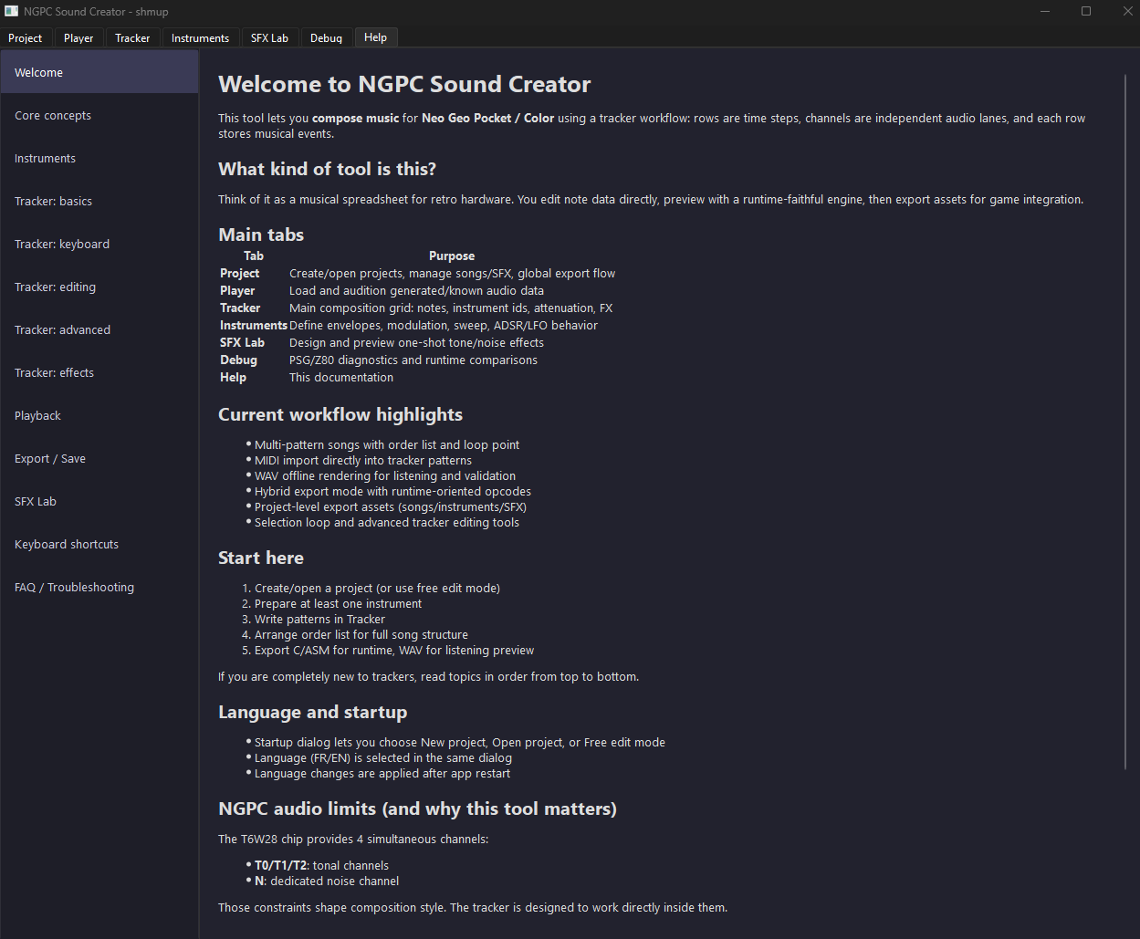 Screenshot 3 for NGPC Sound Creator Chiptune Music & SFX Tool for Neo Geo Pocket Color