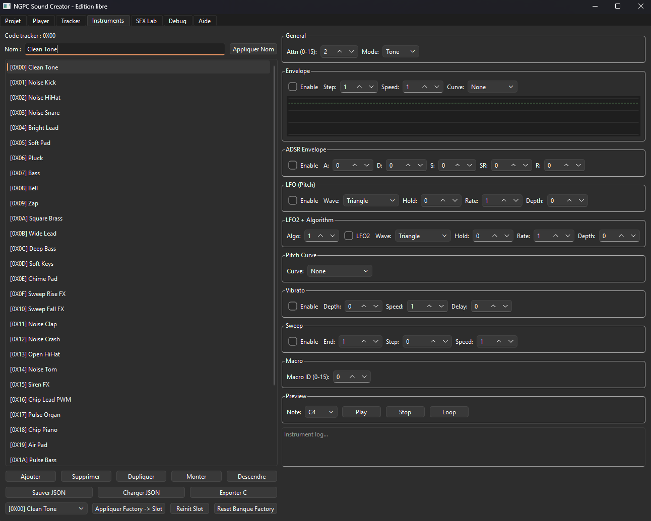 Screenshot 2 for NGPC Sound Creator Chiptune Music & SFX Tool for Neo Geo Pocket Color