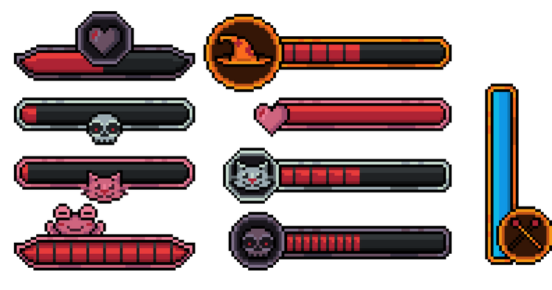 Health Bar Rusty Modular Health Bar Pack by pxlpunkt