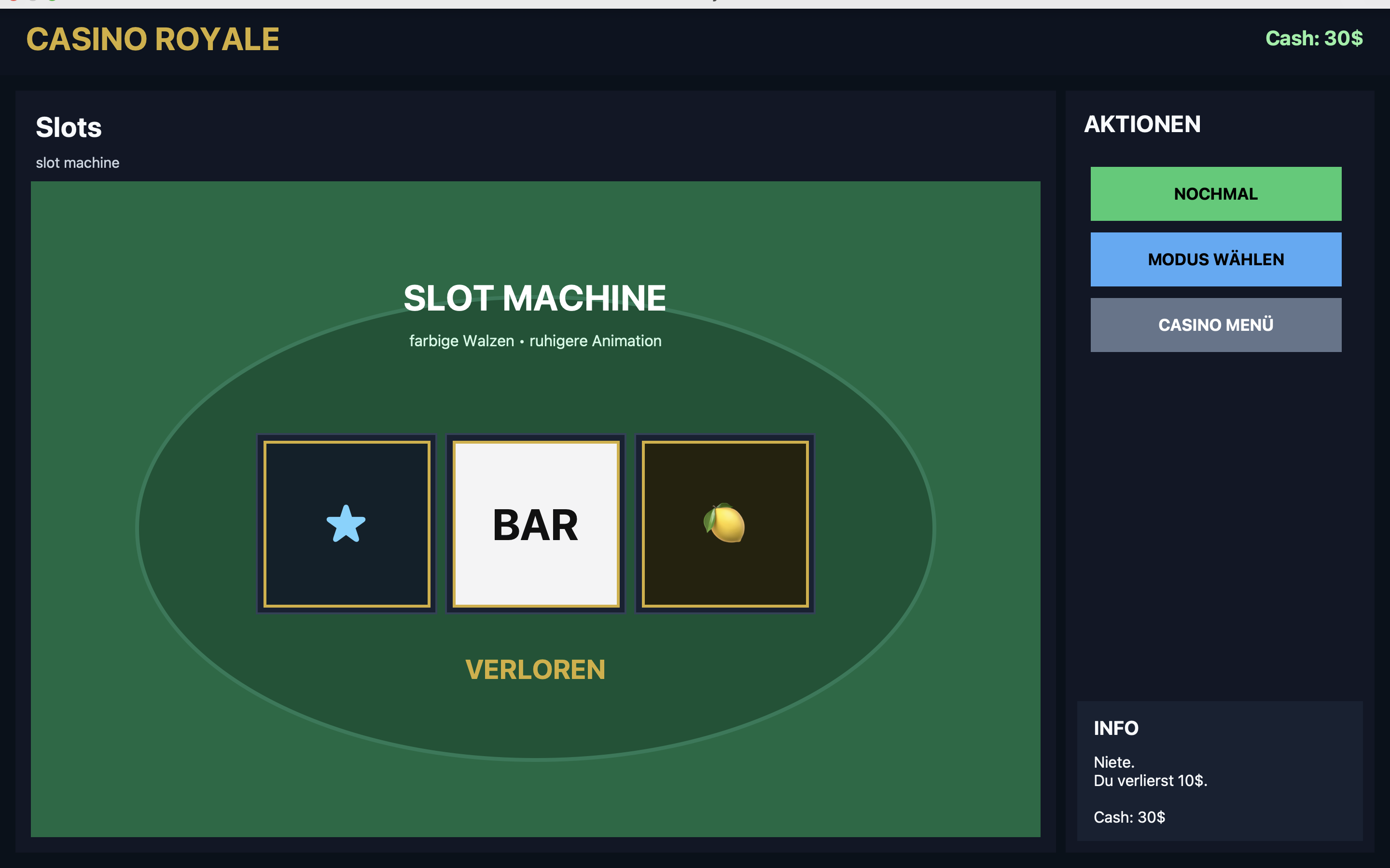 Screenshot von Bruno Casino