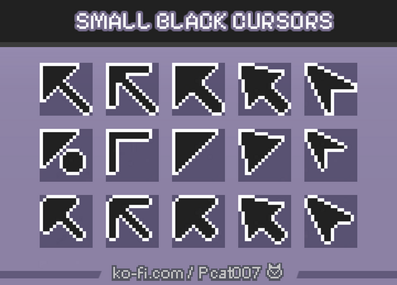 Simple Black Cursor Pack by Pcat007