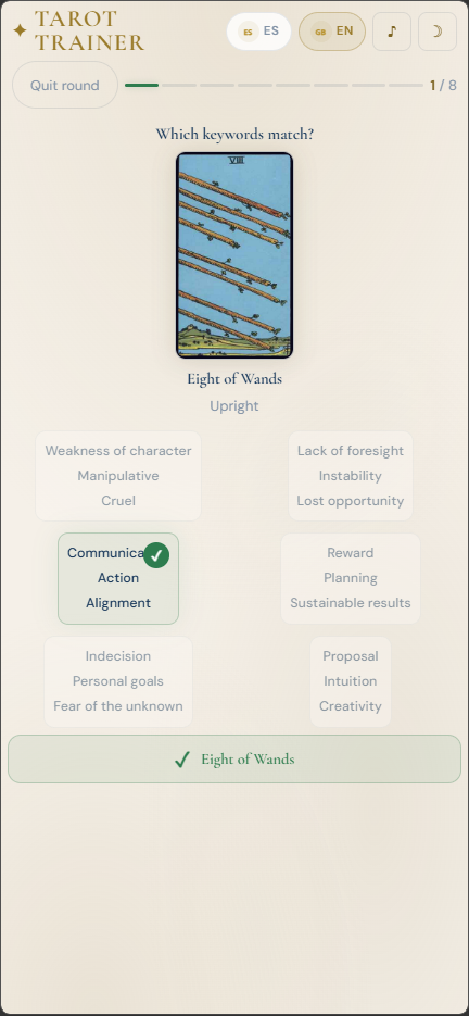 Screenshot 3 for Tarot Training Rider Waite