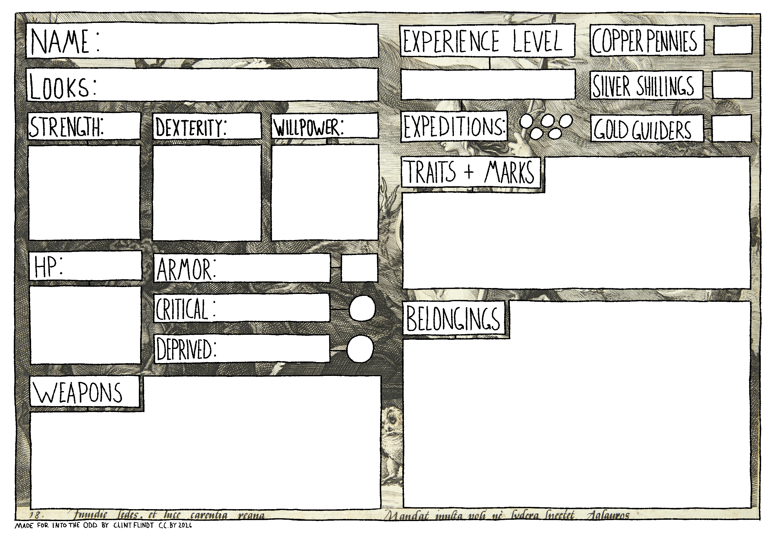 Screenshot 3 for Into the Odd Character Sheets