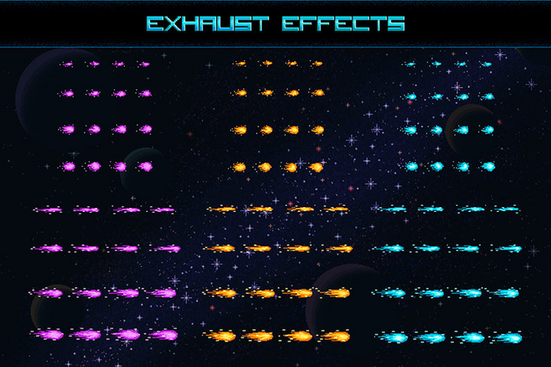 Space Shooter Game Kit Pixel Art by Free Game Assets (GUI, Sprite ...