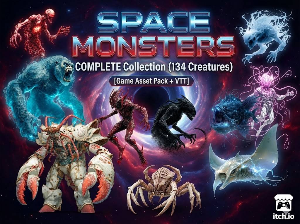 Space Monsters - COMPLETE Collection (134 Creatures) [Game Asset Pack ...