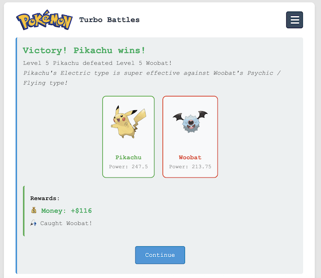 Screenshot 2 for Pokémon Turbo Battles