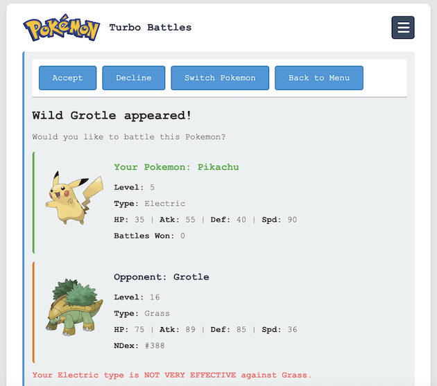 Screenshot 3 for Pokémon Turbo Battles