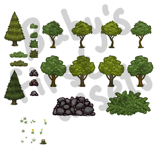 small forest asset pack :) by babybiscuit