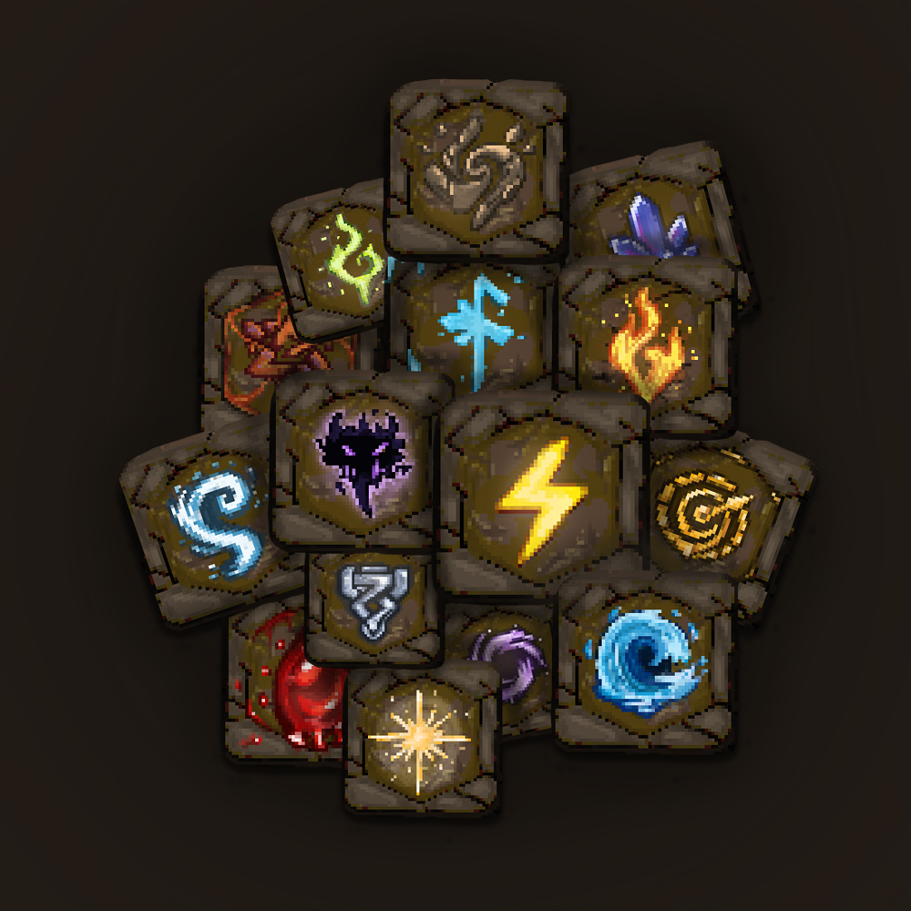 Fantasy Rune Icon Pack – 16 RPG Icons (256px / 64px PNG + PSD) by ...
