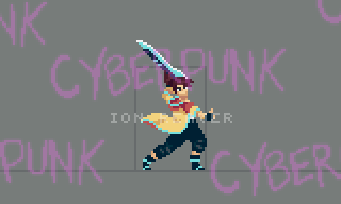 Reaver Pixel Cyberpunk Character: Ion Reaver by chierit