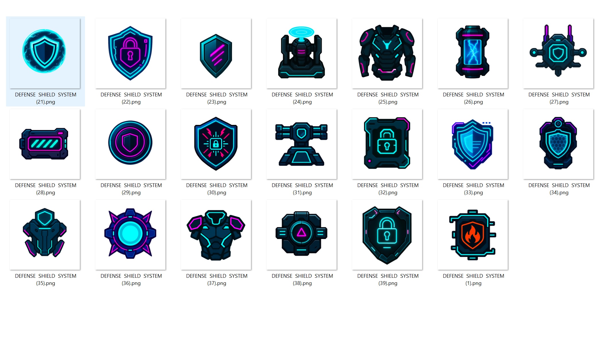 Cyberpunk Game UI Icons - Vol. 3 (100 Icons) by Aura Design Assets