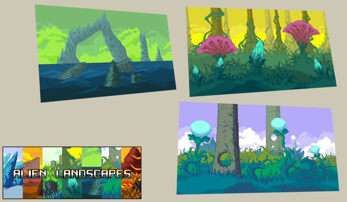 Unique Alien Parallax Landscapes by Marvyra