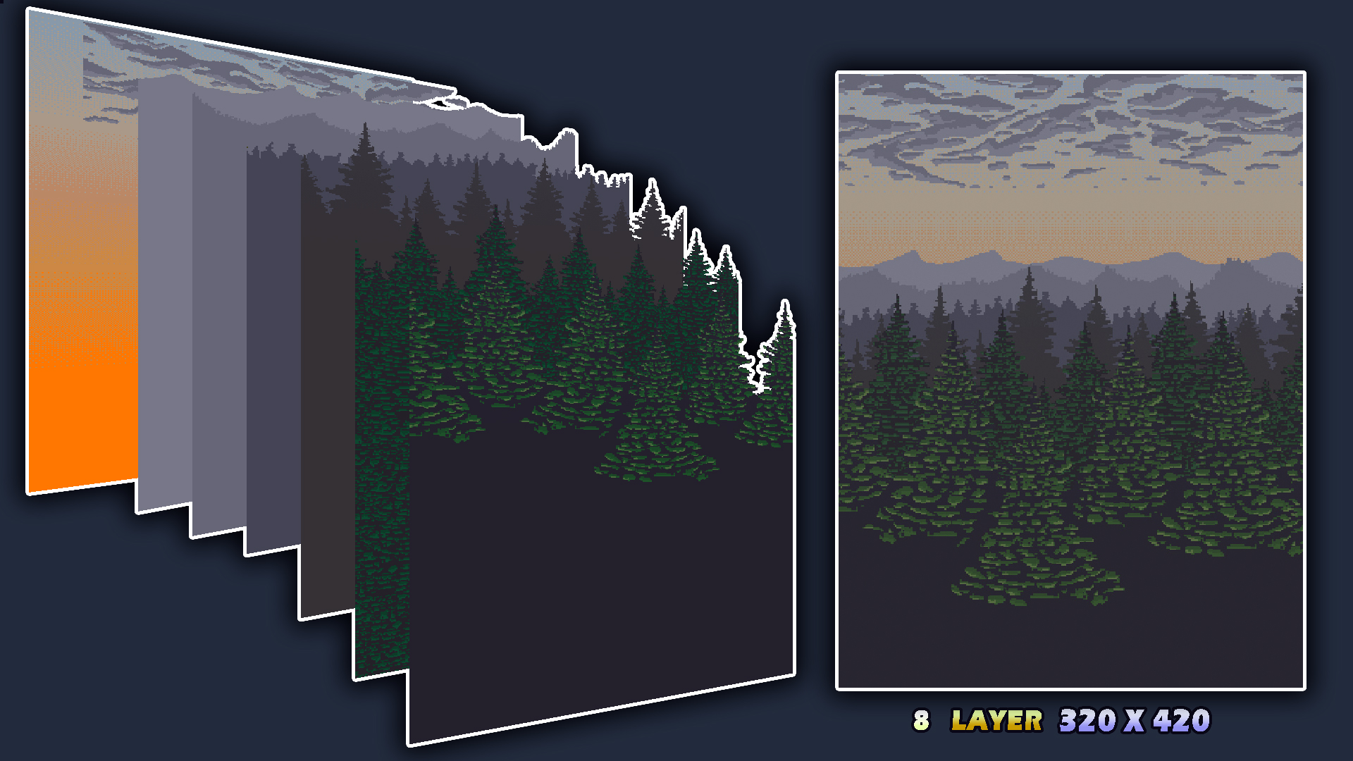 Forest Mountain Parallax Background by Dlou Saiyan