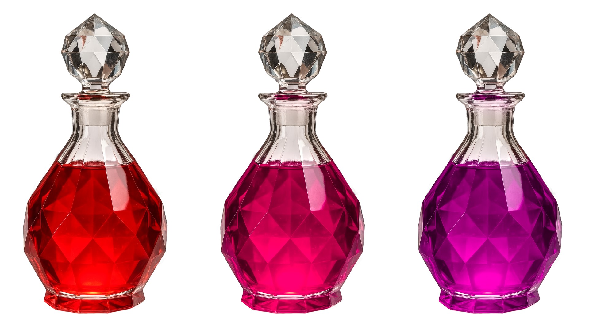 4K Magic UI Icons — 13 Faceted Crystal Flasks (4096px Transparent PNG ...