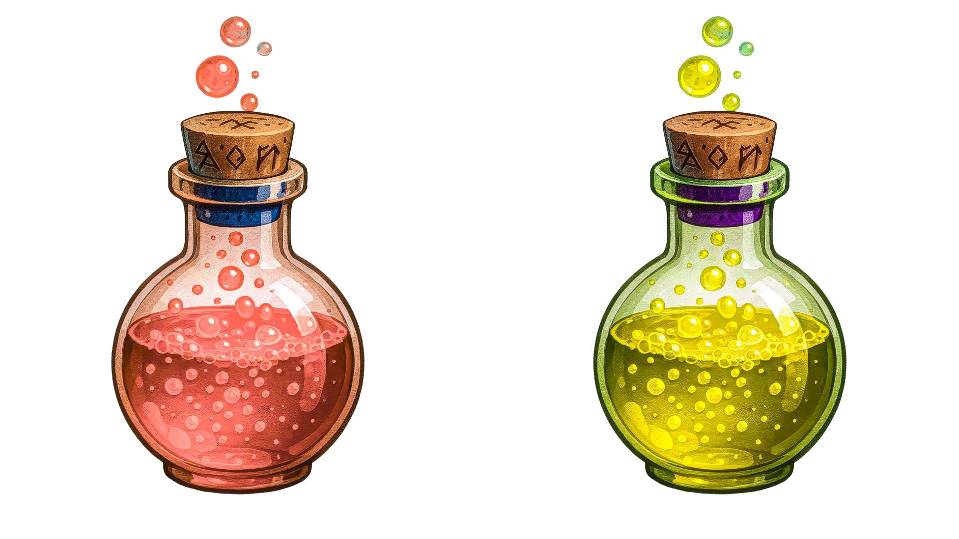 Classic Potion Bottles – 10 Vintage Elixirs with Cork Stopper by vladimir