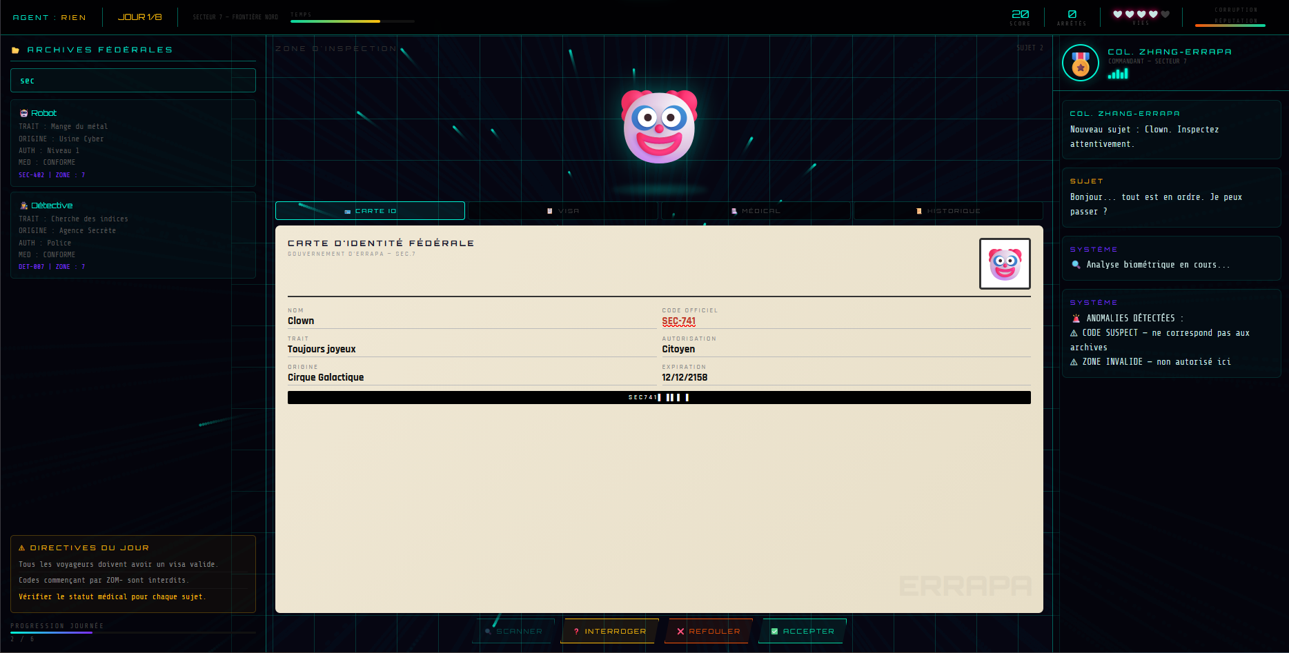 Screenshot 3 for ERRAPA PROTOCOL : FRONTIÈRE ZÉRO