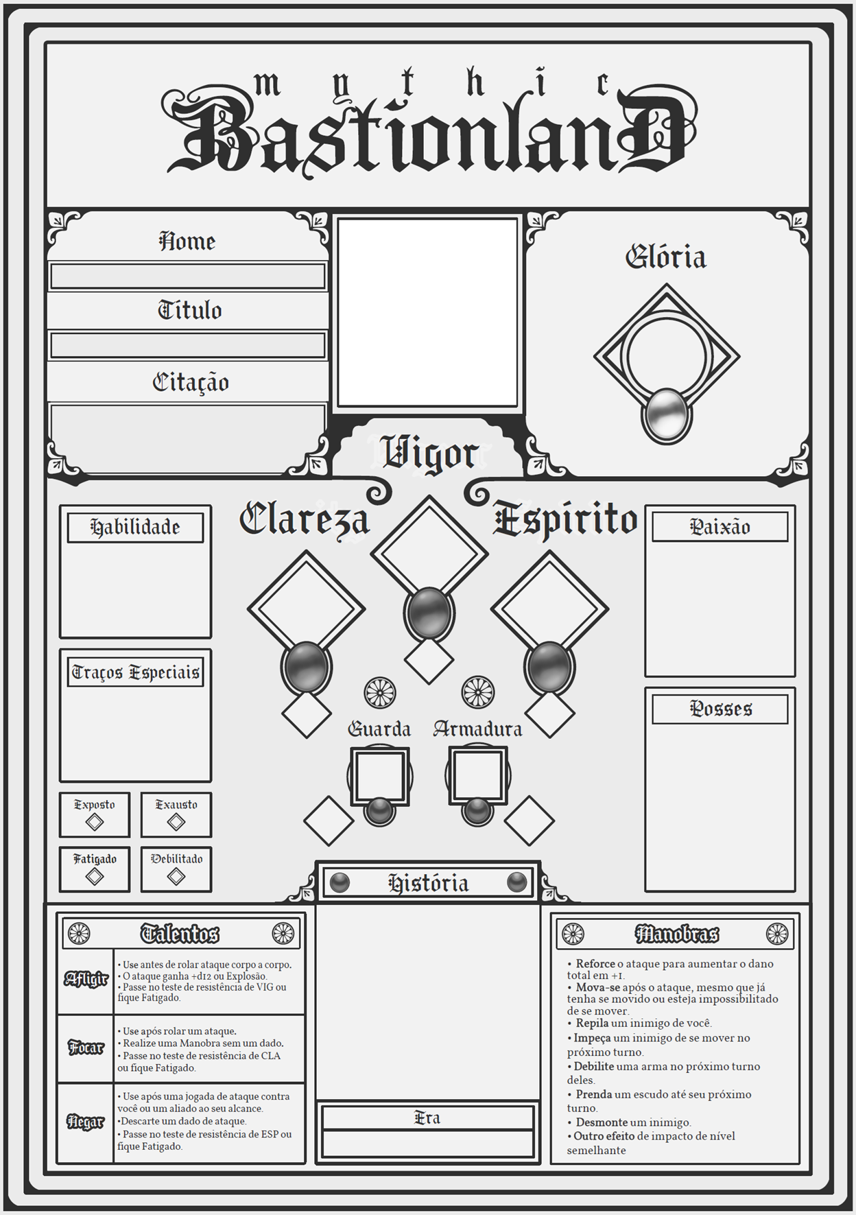 Screenshot 2 for Mythic Bastionland - Ficha de Personagem Editavél em PT-BR