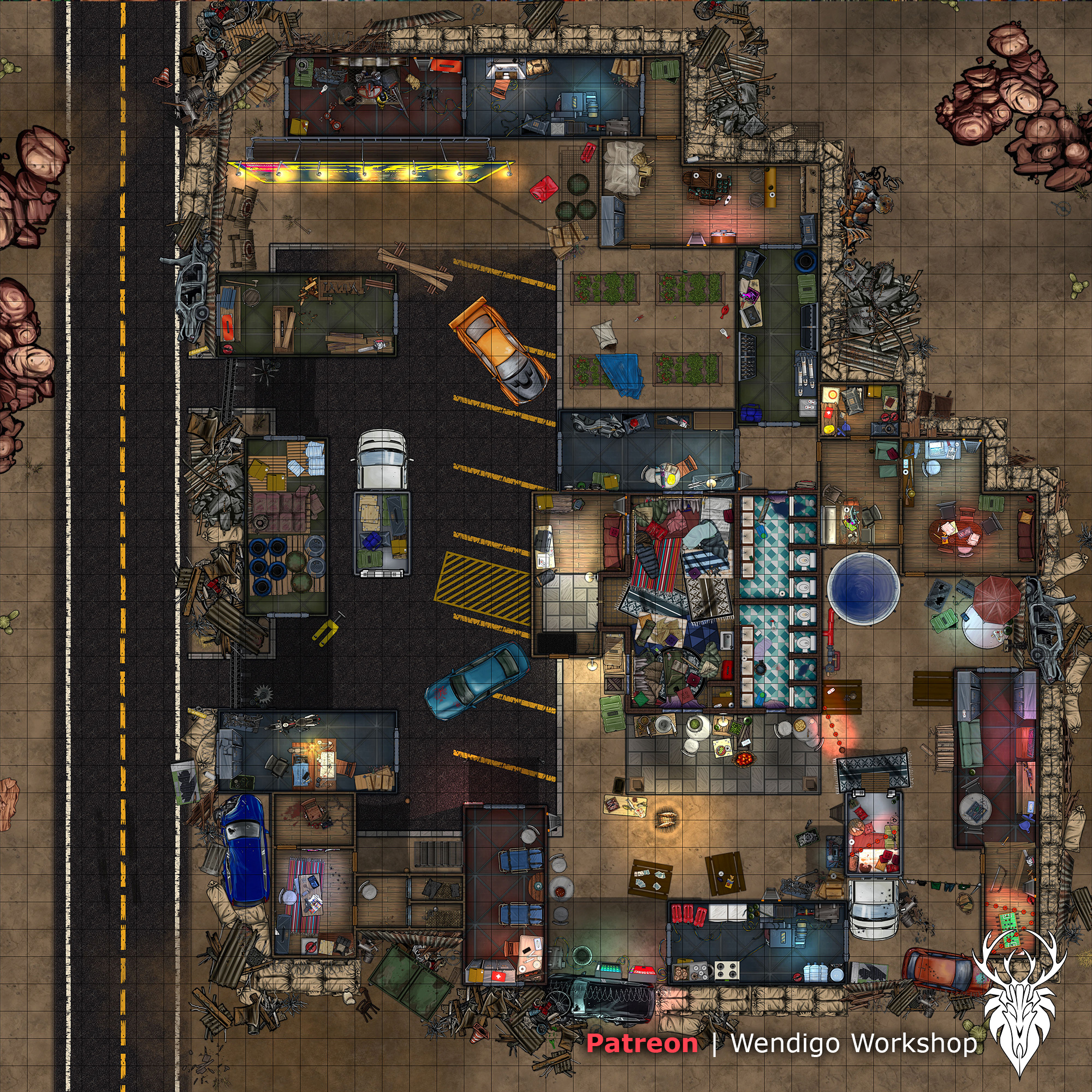 Apocalyptic Roadside Settlement - Map Pack by WendigoWorkshop