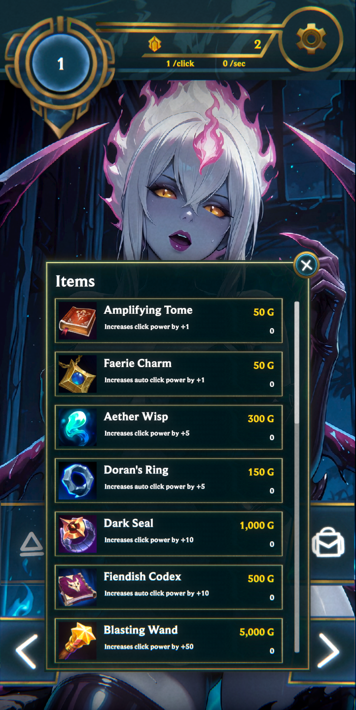 Screenshot 3 for LOL Evelynn Idle Clicker