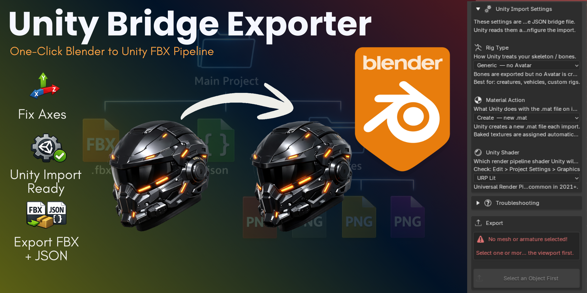 Unity Bridge Exporter — One-Click Blender to Unity FBX Pipeline by rana1232