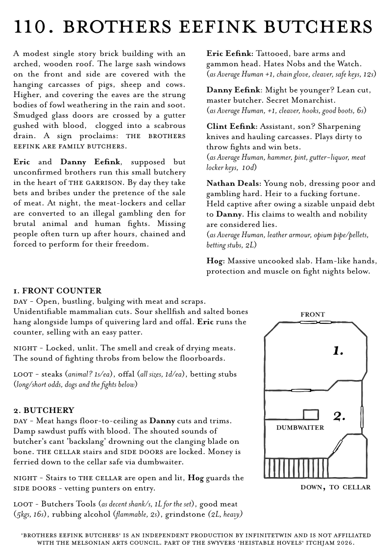 Screenshot 2 for Heistable Hovels Jam: Bros. Eefink Butchers