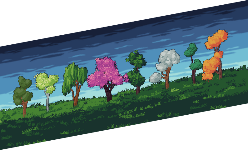 Pixel Art Tree Asset Pack 2 by Devkidd