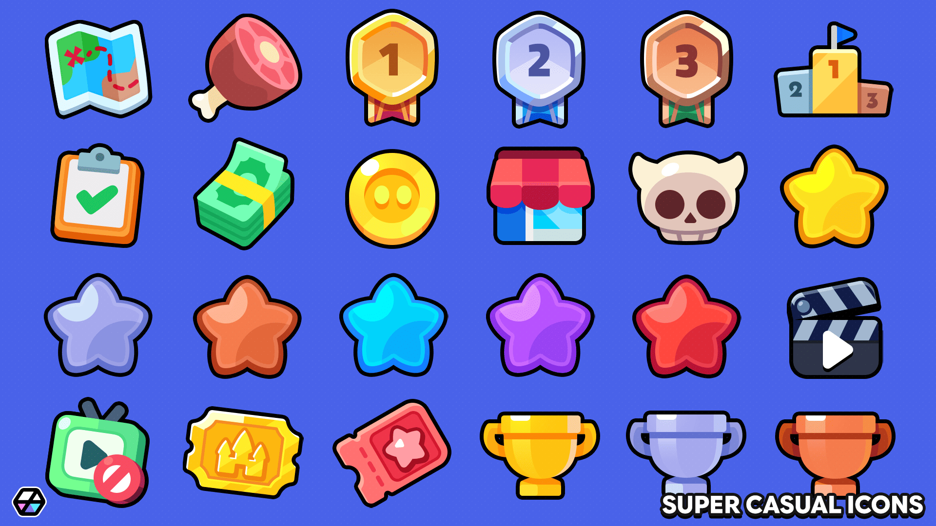 Random 2d Player Icon 2D Icons - Super Casual Icons by LAYERLAB