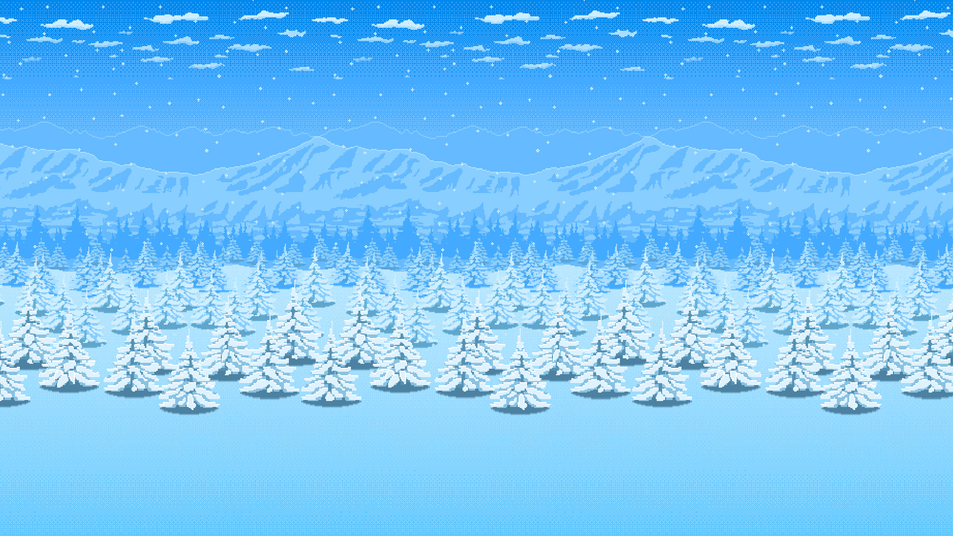 Snowy Forest Parallax Background by Dlou Saiyan