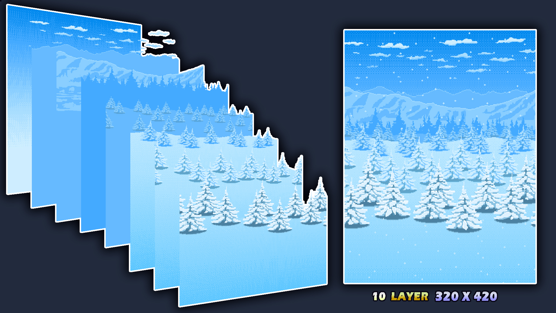 Snowy Forest Parallax Background by Dlou Saiyan