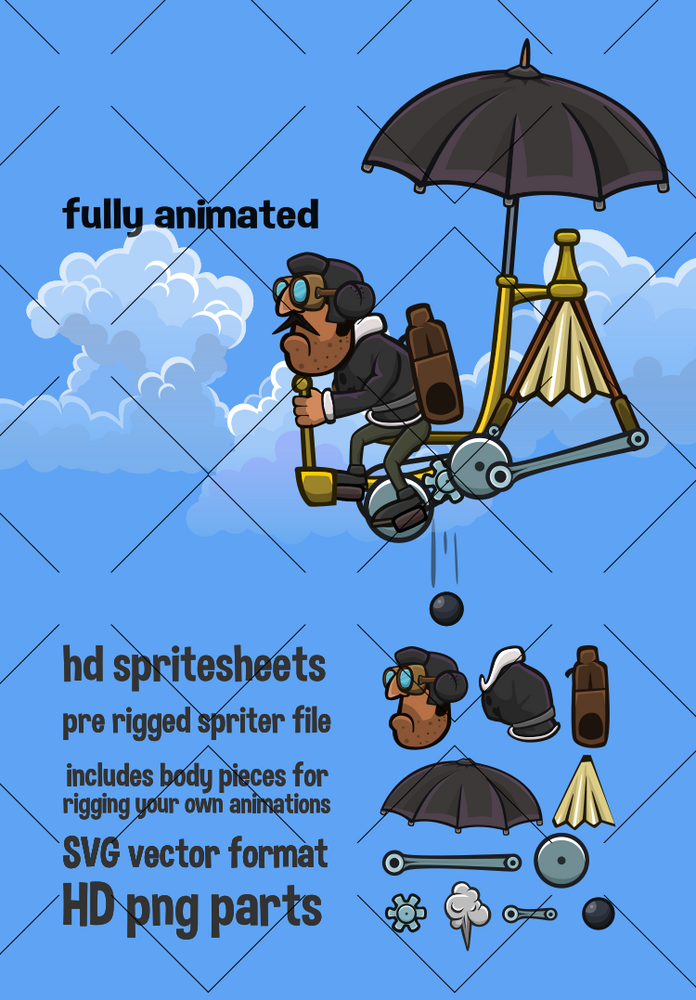 Flying contraption 3 by Robert Brooks - gamedeveloperstudio.com