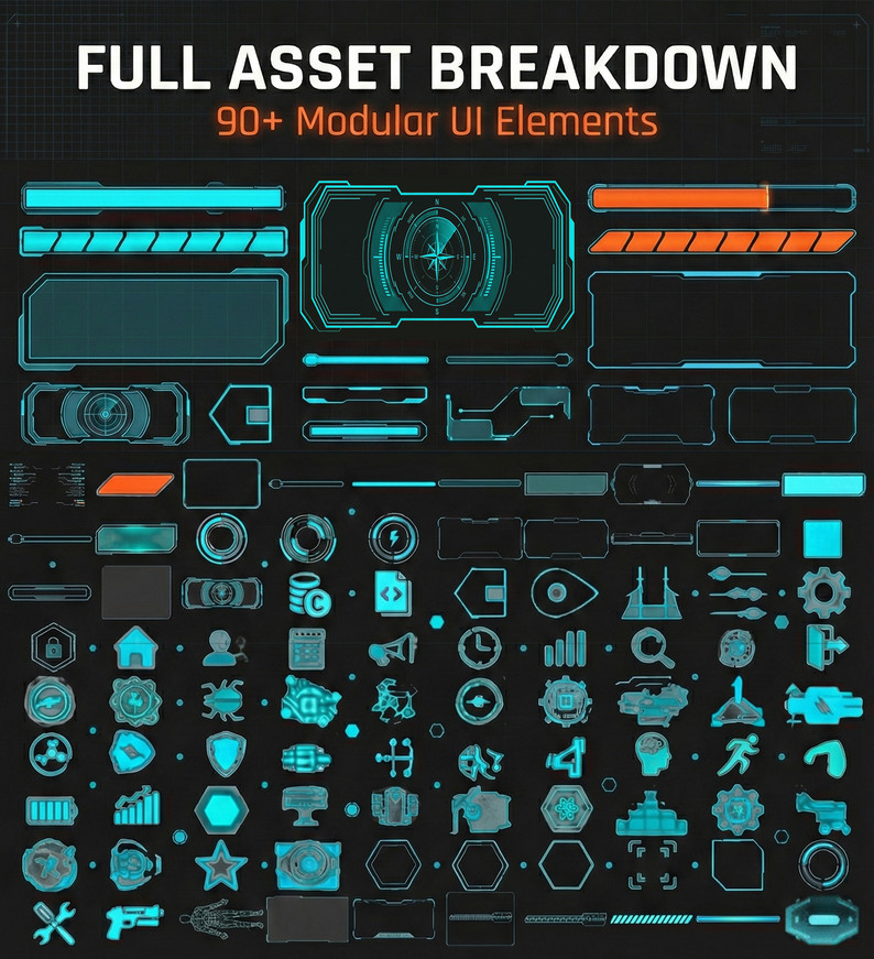 PRO Cyberpunk HUD System - Godot 4 Animated UI by DJY66 | Cyberpunk UI