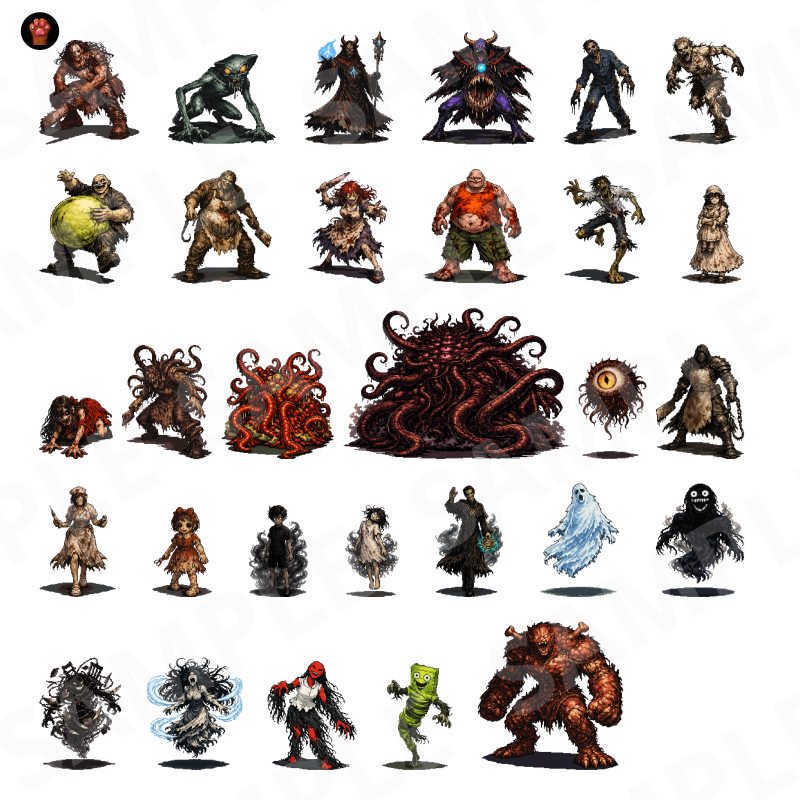 CP26 — 30 Pixel Horror & Nightmares (PNG, S/M/L/LL) by Pixel Material ...