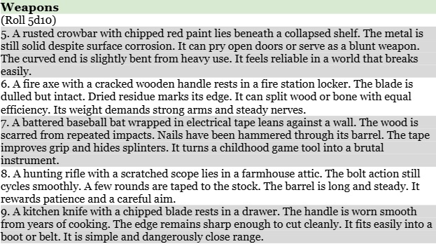 Screenshot 5 for Post Apocalypse TTRPG Found Items