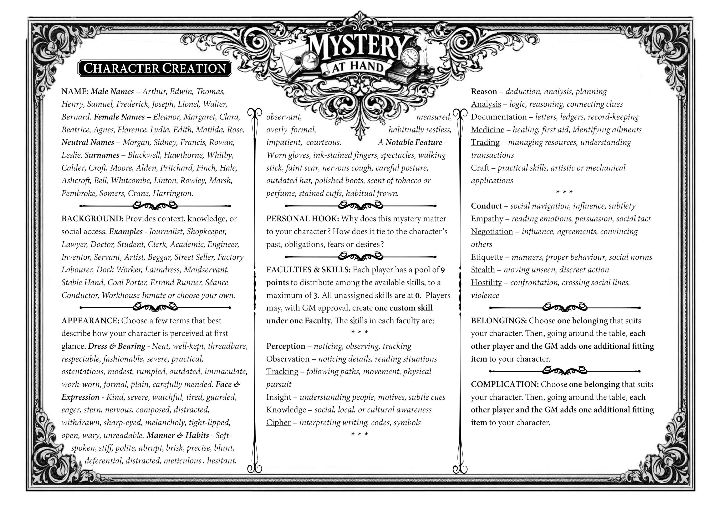 Screenshot 5 for Mystery at Hand - A Victorian-Era Mystery TTRPG