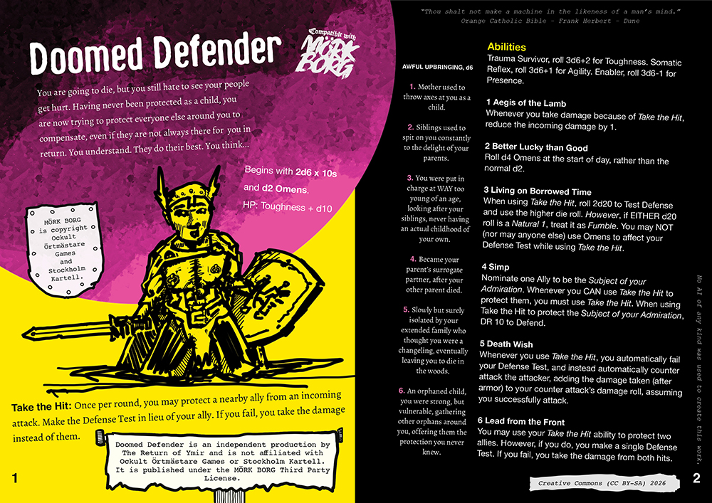 Screenshot 2 for Doomed Defender - A New Mörk Borg Class