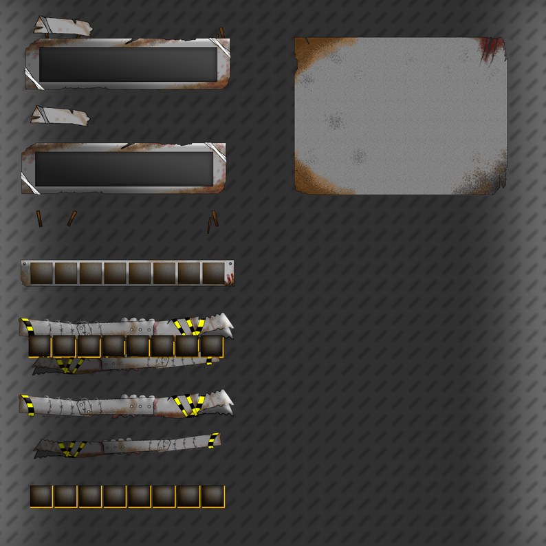 Post Apocalypse Survival UI Asset Pack (PSD included) by lotus_garden