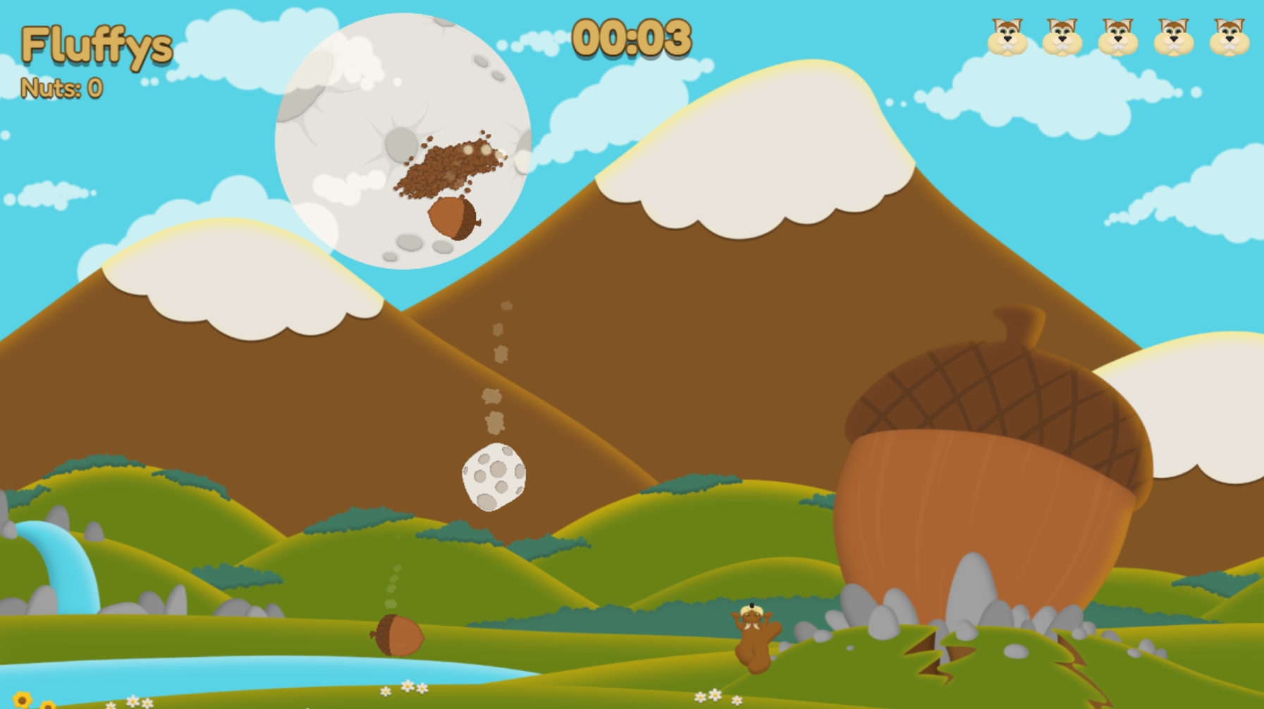 Screenshot 2 for Fluffy's adventure - it's raining nuts !