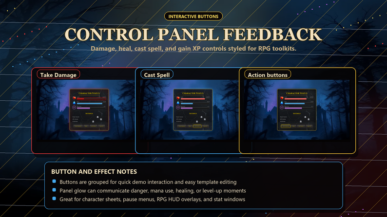 Obsidian Grimoire UI - Dark Fantasy RPG Status Bars by Template Foundry
