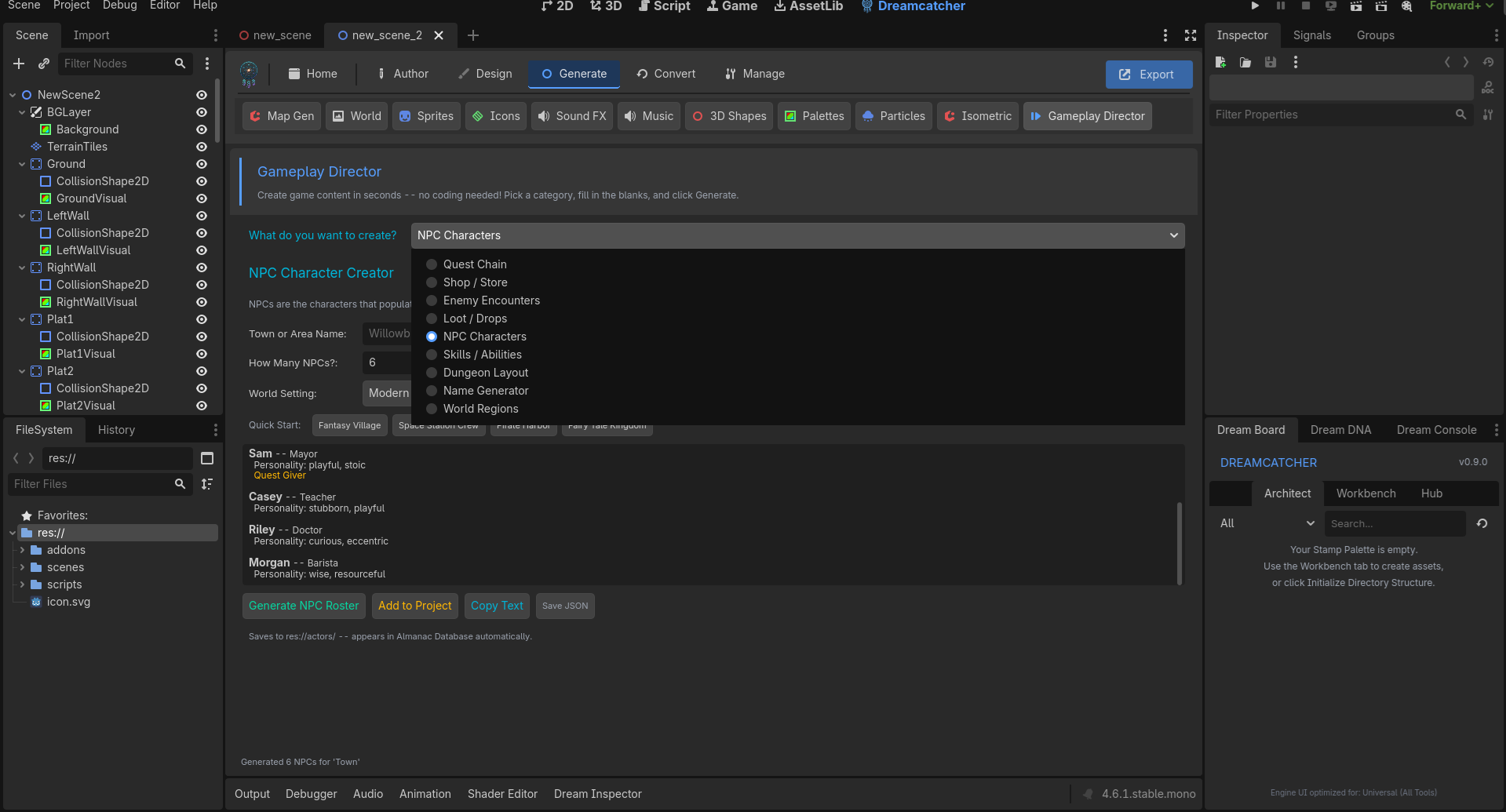 Screenshot 19 for Dreamcatcher For Godot: Godot Game Creation Toolkit [Godot Plugin/Addon]