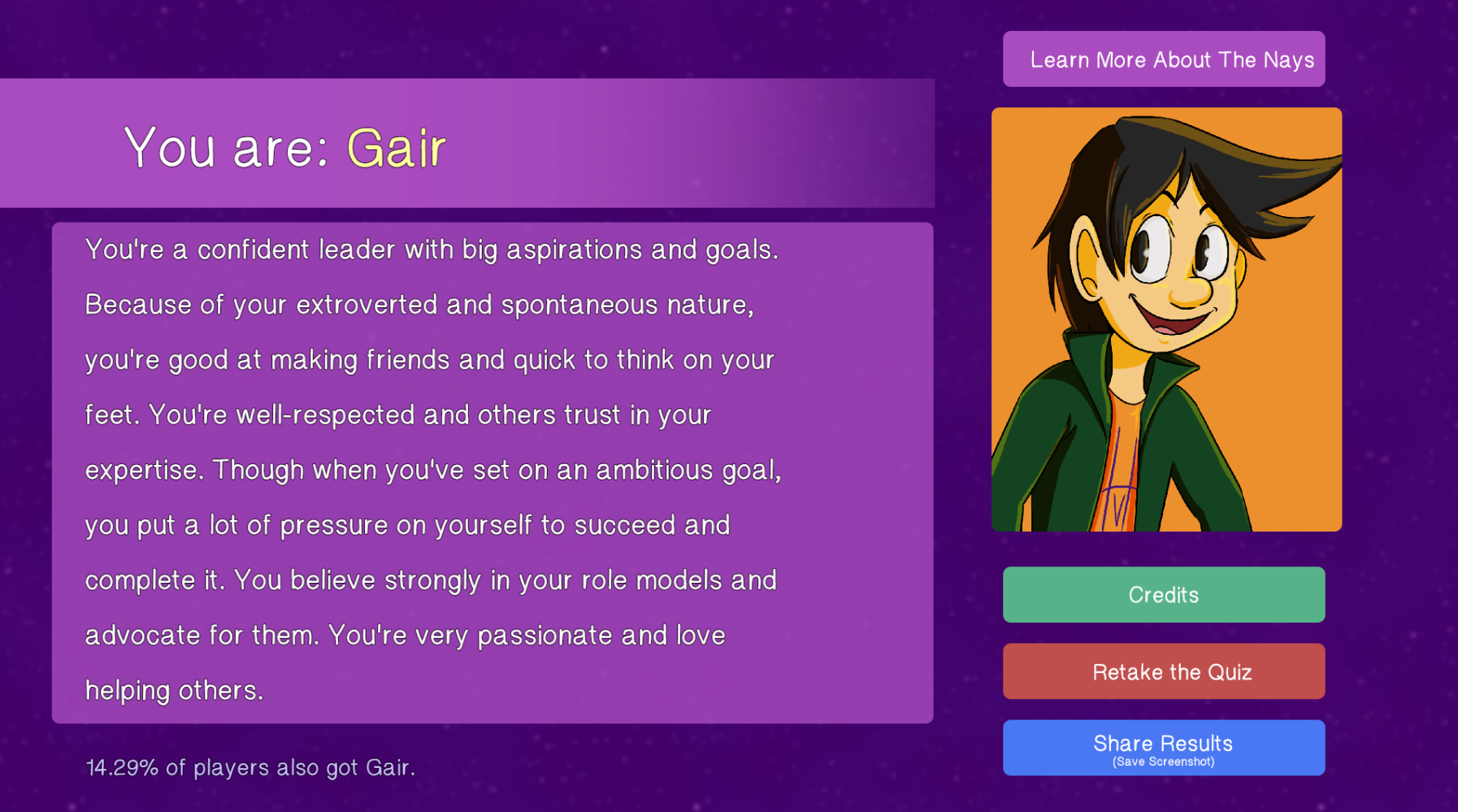Screenshot 2 for The Nays Personality Quiz