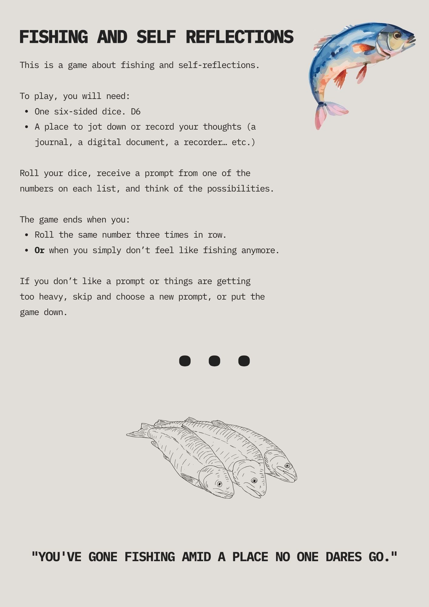 Screenshot 4 for FISHING AND SELF REFLECTIONS: Solo TTRPG Journaling Game