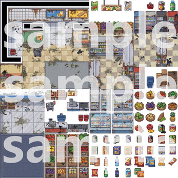 Post-Apocalyptic Abandoned Supermarket Tileset by Cute SCKR