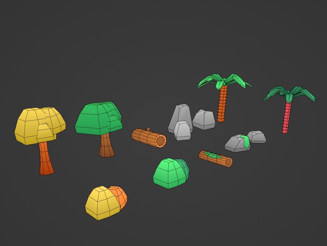 Stylized Low Poly Environment Pack (Trees, Rocks, Tropical Assets) by ...
