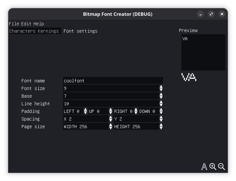 Bitmap Font Creator by dunkelgrau